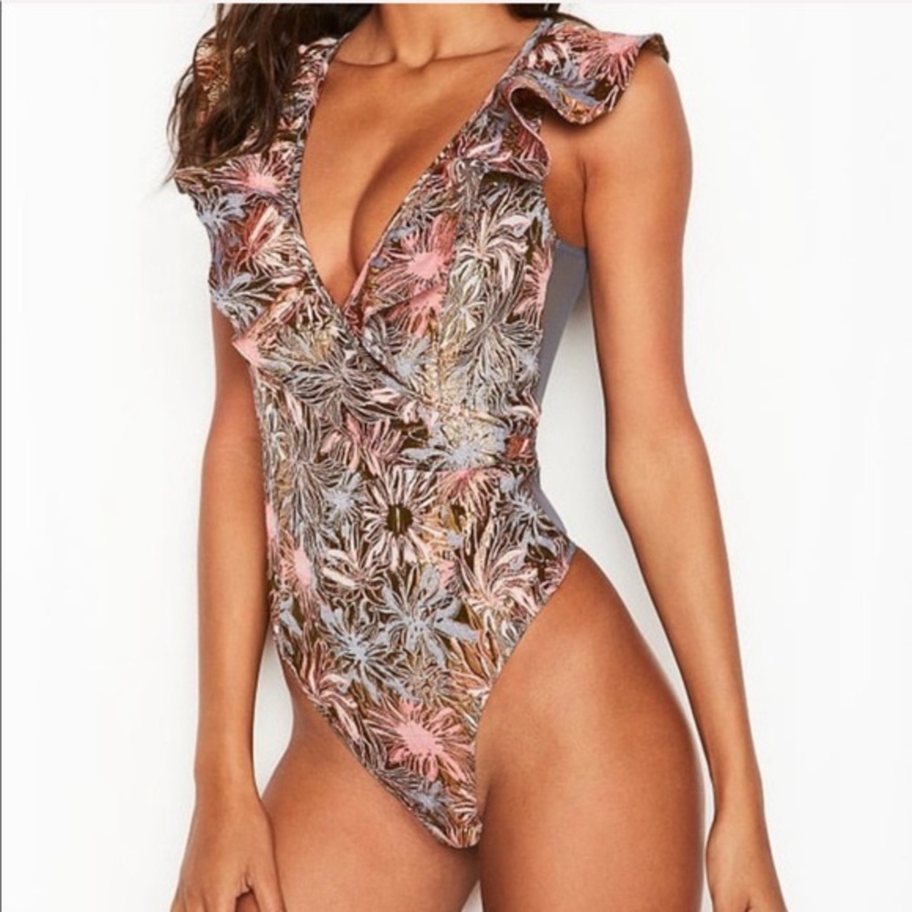BNWT Victoria’s Secret Brocade Bodysuit Sz Small